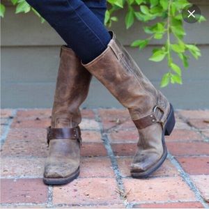 Frye Harness Boot Dark Brown